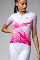 ALÉ Tricou de ciclism cu mânecă scurtă - QUARTZ PR-E - alb/roz