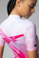 ALÉ Tricou de ciclism cu mânecă scurtă - QUARTZ PR-E - alb/roz