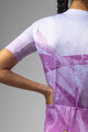 ALÉ Tricou de ciclism cu mânecă scurtă - QUARTZ PR-E - alb/mov