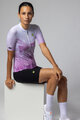 ALÉ Tricou de ciclism cu mânecă scurtă - QUARTZ PR-E - alb/mov