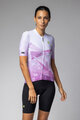 ALÉ Tricou de ciclism cu mânecă scurtă - QUARTZ PR-E - alb/mov