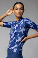ALÉ Tricou de ciclism cu mânecă scurtă - FLOWER PRAGMA - alb/albastru