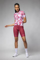 ALÉ Tricou de ciclism cu mânecă scurtă - FLOWER PRAGMA - alb/roșu