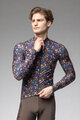ALÉ Tricou de cilism pentru iarnă cu mânecă lungă - PRAGMA FLOWERY - negru/multicolor