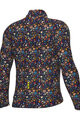ALÉ Tricou de cilism pentru iarnă cu mânecă lungă - PRAGMA FLOWERY - negru/multicolor