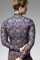 ALÉ Tricou de cilism pentru iarnă cu mânecă lungă - PRAGMA FLOWERY - negru/multicolor