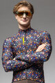 ALÉ Tricou de cilism pentru iarnă cu mânecă lungă - PRAGMA FLOWERY - negru/multicolor