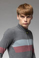 ALÉ Tricou de cilism pentru iarnă cu mânecă lungă - WOOL LINE - gri