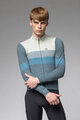 ALÉ Tricou de cilism pentru iarnă cu mânecă lungă - WOOL LINE - albastru/gri