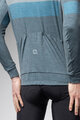 ALÉ Tricou de cilism pentru iarnă cu mânecă lungă - WOOL LINE - albastru/gri