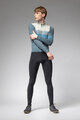 ALÉ Tricou de cilism pentru iarnă cu mânecă lungă - WOOL LINE - albastru/gri