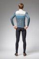 ALÉ Tricou de cilism pentru iarnă cu mânecă lungă - WOOL LINE - albastru/gri