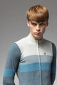 ALÉ Tricou de cilism pentru iarnă cu mânecă lungă - WOOL LINE - albastru/gri