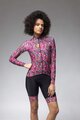 ALÉ Tricou de cilism pentru iarnă cu mânecă lungă - PRAGMA FLOWERY LADY - roz/multicolor