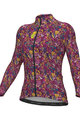 ALÉ Tricou de cilism pentru iarnă cu mânecă lungă - PRAGMA FLOWERY LADY - roz/multicolor
