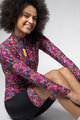 ALÉ Tricou de cilism pentru iarnă cu mânecă lungă - PRAGMA FLOWERY LADY - roz/multicolor