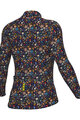ALÉ Tricou de cilism pentru iarnă cu mânecă lungă - PRAGMA FLOWERY LADY - albastru/multicolor