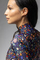 ALÉ Tricou de cilism pentru iarnă cu mânecă lungă - PRAGMA FLOWERY LADY - albastru/multicolor