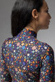 ALÉ Tricou de cilism pentru iarnă cu mânecă lungă - PRAGMA FLOWERY LADY - albastru/multicolor