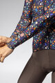 ALÉ Tricou de cilism pentru iarnă cu mânecă lungă - PRAGMA FLOWERY LADY - albastru/multicolor