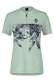 SCOTT Tricou de ciclism cu mânecă scurtă - TRAIL FLOW ZIP SS W - verde deschis