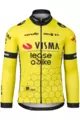 AGU Tricou de ciclism cu mânecă lungă de vară - REPLICA VISMA | LEASE A BIKE 2024 - galben/negru