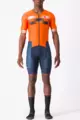 CASTELLI Salopetă de ciclism - SANREMO 2 - portocaliu/albastru/alb