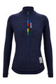 SANTINI Tricou de cilism pentru iarnă cu mânecă lungă - UCI OFFICIAL W - albastru