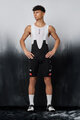 PISSEI Pantaloni scurți de ciclism cu bretele - UAE TEAM EMIRATES XRG 2025 - alb/negru