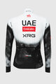 PISSEI Tricou de cilism pentru iarnă cu mânecă lungă - UAE TEAM EMIRATES - XRG 2025 REPLICA - alb/negru