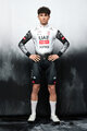 PISSEI Tricou de cilism pentru iarnă cu mânecă lungă - UAE TEAM EMIRATES - XRG 2025 REPLICA - alb/negru