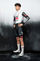 PISSEI Tricou de cilism pentru iarnă cu mânecă lungă - UAE TEAM EMIRATES - XRG 2025 REPLICA - alb/negru