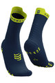 COMPRESSPORT Șosete clasice de ciclism - PRO RACING V4.0 RUN HIGH - albastru/galben