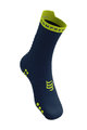 COMPRESSPORT Șosete clasice de ciclism - PRO RACING V4.0 RUN HIGH - albastru/galben