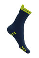 COMPRESSPORT Șosete clasice de ciclism - PRO RACING V4.0 RUN HIGH - albastru/galben