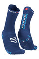 COMPRESSPORT Șosete clasice de ciclism - PRO RACING V4.0 RUN HIGH - albastru