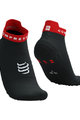 COMPRESSPORT Șosete de gleznă de ciclism - PRO RACING V4.0 RUN LOW - negru/roșu