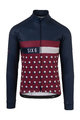 AGU Tricou de cilism pentru iarnă cu mânecă lungă - SIX6 DOT WINTER - albastru/bordo