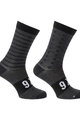 AGU Șosete clasice de ciclism - SIX6 MERINO - gri/negru