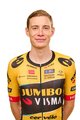 AGU Tricou de ciclism cu mânecă scurtă - JUMBO-VISMA 2023 JONAS VINGEGAARD - negru/galben