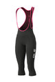 ALÉ Pantaloni de ciclism 3/4 cu bretele - WINTER LADY - negru
