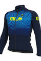 ALÉ Tricou de cilism pentru iarnă cu mânecă lungă - SUMMIT WINTER - albastru deschis/albastru