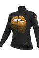 ALÉ Tricou de cilism pentru iarnă cu mânecă lungă - LIPS LADY WINTER - auriu/negru