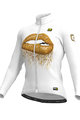 ALÉ Tricou de cilism pentru iarnă cu mânecă lungă - LIPS LADY WINTER - auriu/alb
