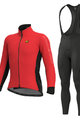 ALÉ Jachetă și pantaloni de iarnă de ciclism - FONDO WINTER - negru/roșu