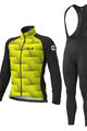 ALÉ Jachetă și pantaloni de iarnă de ciclism - SOLID SHARP WINTER - negru/galben