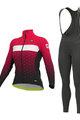 ALÉ Tricou și pantaloni de iarnă de ciclism - PR-R STARS LADY WNT - roz/negru