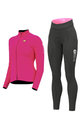 ALÉ Tricou și pantaloni de iarnă de ciclism - WARM RACE+ESSENTIAL - roz/negru