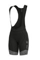 ALÉ Pantaloni scurți de ciclism cu bretele - MASTER LADY - alb/negru