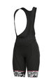 ALÉ Pantaloni scurți de ciclism cu bretele - SARTANA LADY - alb/negru